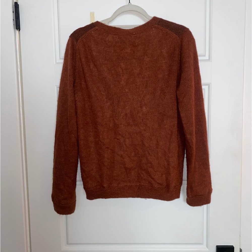 Scotch & Soda Mohair Knit Cardigan V-Neck - Red Brown Rust - Picture 4 of 4
